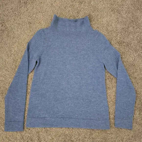 Hobbs London Merino Wool Cashmere Funnel Neck Sweater Blue XS Soft Cozy Winter - Picture 4 of 10
